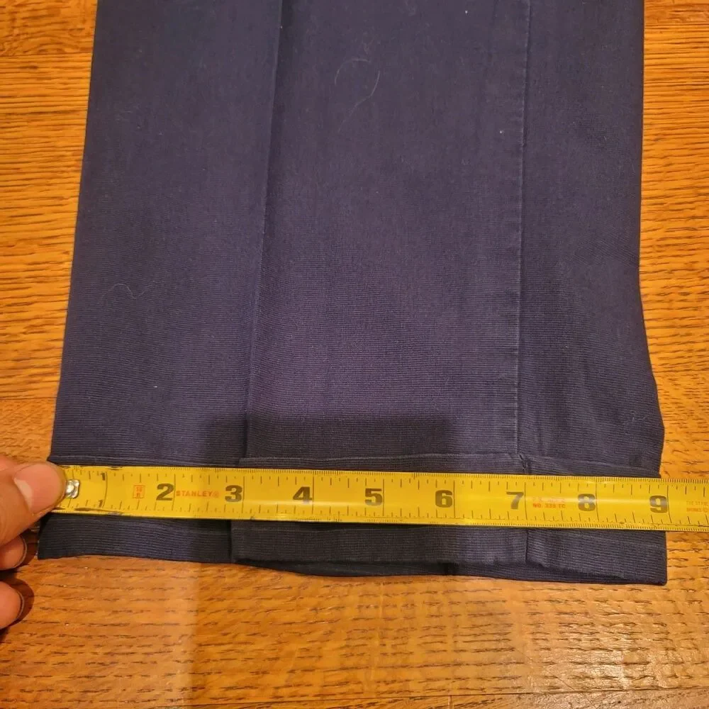 Polo By Ralph Lauren 100% Cotton Navy Blue Chinos 42x32 Pleated Cuffed